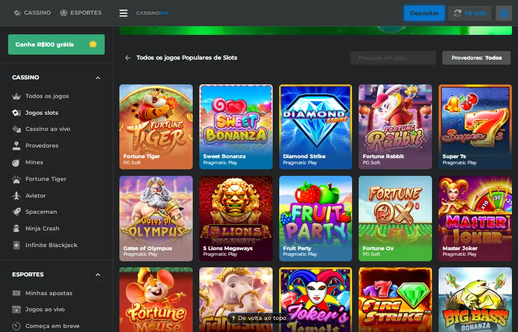 Cassino Pix games